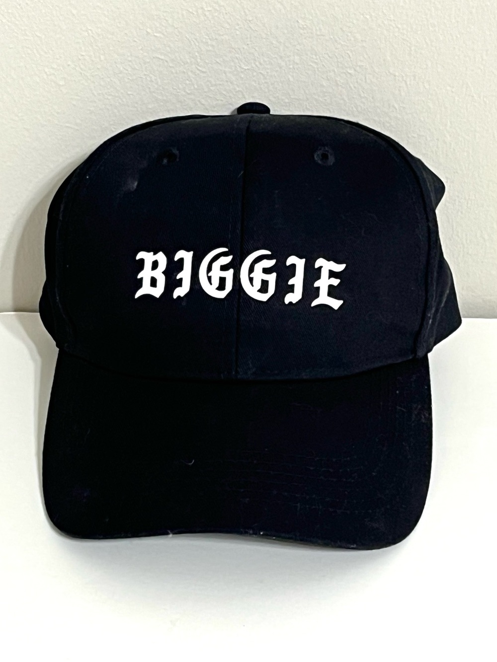 Handmade heat transfer vinyl black “Biggie unisex adult cap